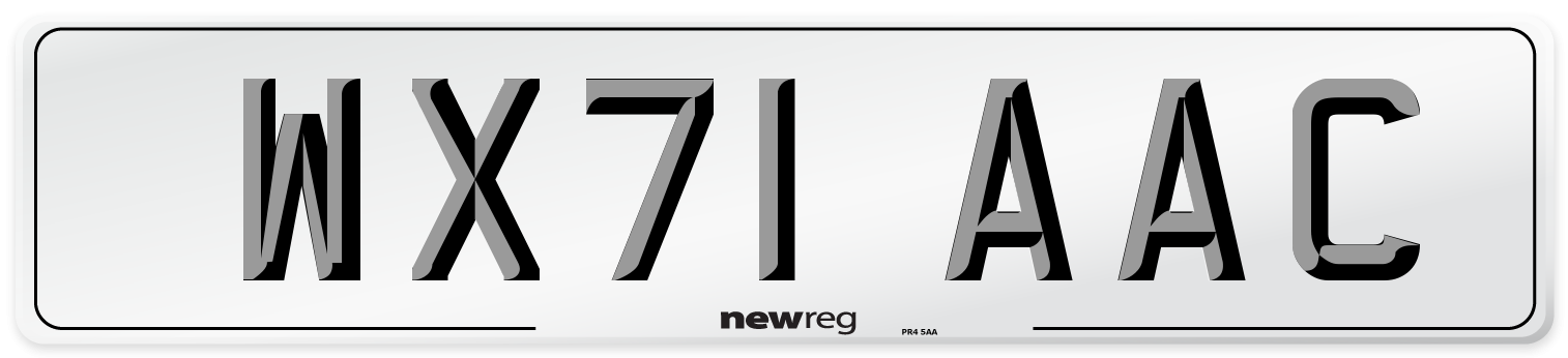 WX71 AAC Number Plate from New Reg